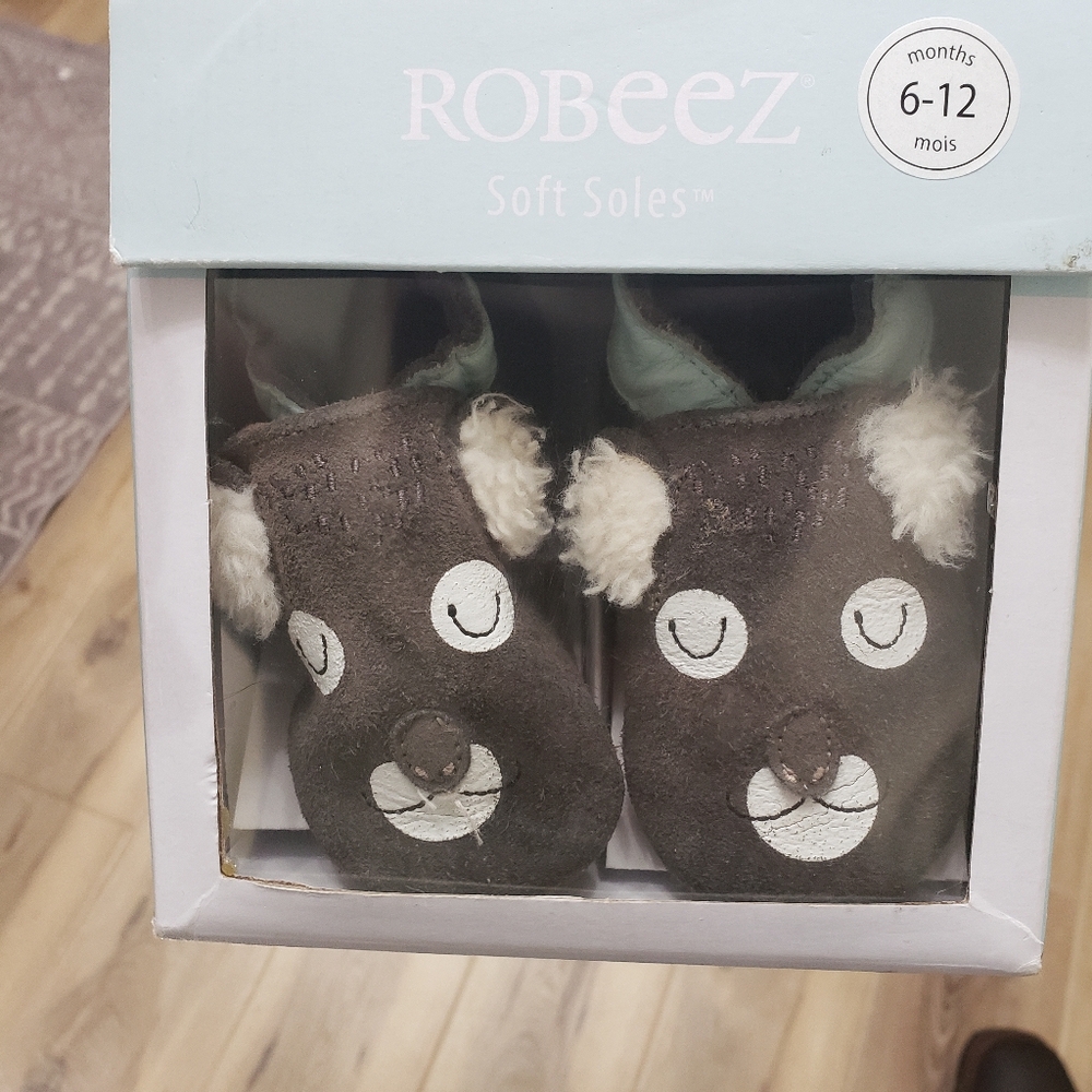 Robeez Brown Koala Soft Soles Baby Shoes 6-12 Months